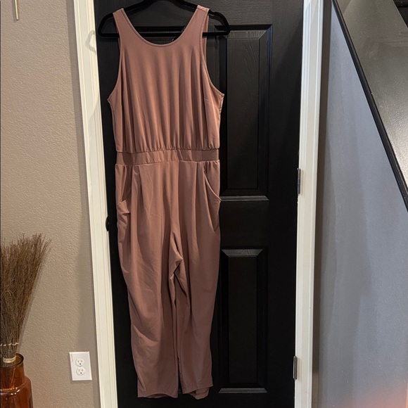 all in motion Pants - Women's Sleeveless Jumpsuit - Brown/Mauve